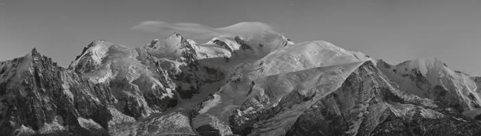 photo gigapixel, Montagne, Tête de Moëde, Mont blanc, pleine lune